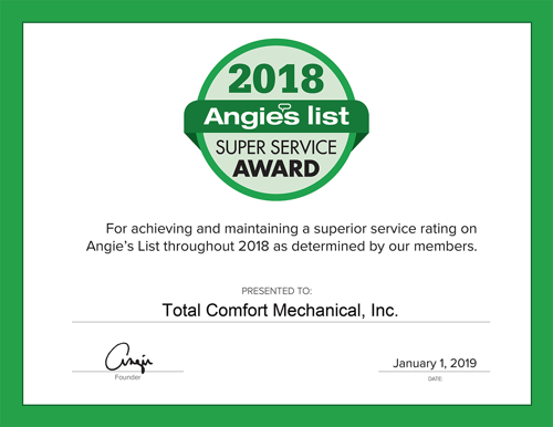 Angie's List 2018 Super Service Award